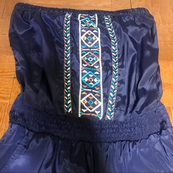 Vintage Navy Romper w/ Embroidered Detail by Angie - Picture 2 of 4